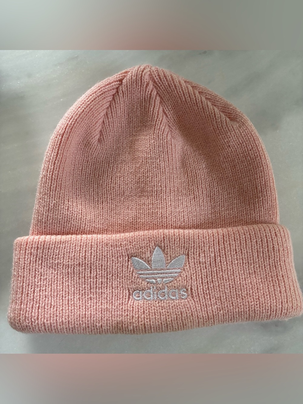adidas Light Pink Trefoil Cuffed Beanie